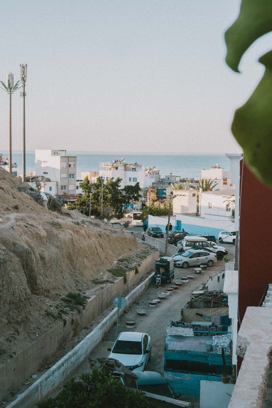 The streets of Taghazout village by the ocean